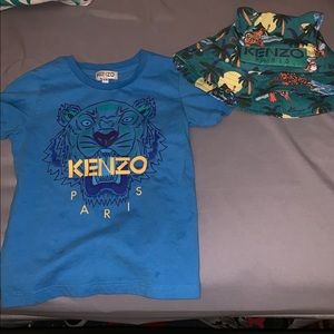 Kenzo toddler boy T-shirt with matching bucket hat
